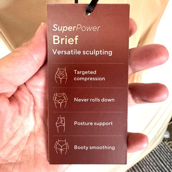 HONEYLOVE Superpower Brief Size M Sand Tan Sculptwear Shapewear Compression - Picture 8 of 10